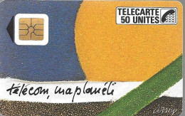 CARTE-PUBLIC-1987-F12-SO2-50U-TELECOM MA PLANETE-N° 4Pe 4621 UTILISEE-TB E-/LUXE - 1987