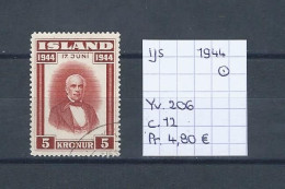 (TJ) IJsland 1944 - YT 206 (gest./obl./used) - Usati