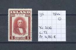 (TJ) IJsland 1944 - YT 206 (gest./obl./used) - Used Stamps