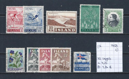 (TJ) IJsland 1958 - 10 Zegels (gest./obl./used) - Gebruikt