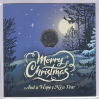 UK 50p 2020 Snowman BUNC Coin Christmas Card - 2 Pond