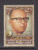 2011 Peru Javier Vidal Geography  Complete Set Of 1 MNH - Peru