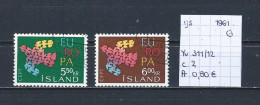 (TJ) IJsland 1961 - YT 311/12 (gest./obl./used) - Oblitérés