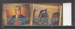 2011 Peru Arizaga Independence Complete Pair MNH - Peru