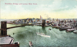 Brooklyn Bridge And Lower New York, Geo. P. Hall & Son, New York, 1908 - Brücken Und Tunnel