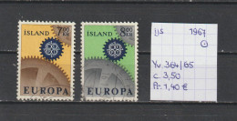 (TJ) IJsland 1967 - YT 364/65 (gest./obl./used) - Usados
