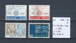 (TJ) IJsland 1966-'67 - YT 361/62 + 366 + 367 (gest./obl./used) - Gebruikt