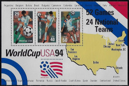 USA United States YT-BF3 Souvenir Sheet World Cup 1994 Soccer Map Sport Mint - 1994 – USA