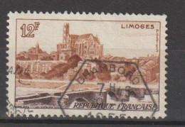 7282 YT N° 1019  1955 CACHET Hexagonal CHAMBORD  LIMOGES - Gebraucht