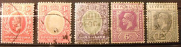 Somalilan, Seychelles, East Africa And Uganda. 5 Timbres Oblitérés Des Anciennes Colonies Anglaises - Seychelles (1976-...)