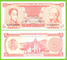 VENEZUELA 5 BOLIVARES 1989 P-70b UNC - Venezuela