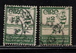 IRELAND Scott # 90 Used X 2 - Sport - Hurling - Used Stamps
