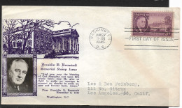 US 1945 Crosby Cachet FDR Memorial Franklin D. Roosevelt ,VF-XF !! (RN-50) - 1941-1950