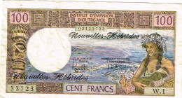 L1 NOUVELLES HEBRIDES New Hedrides 100 Francs IEOM Billet Banque Banknote USAGE - Vanuatu