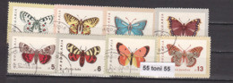 1962 Fauna BUTTERFLY - Papillons  8 V.- Used(O) Bulgaria/Bulgarie - Gebraucht