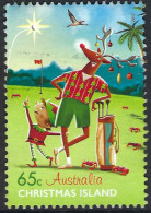 CHRISTMAS ISLAND 2017 QEII 65c, Multicoloured, Christmas-Reindeer Playing Golf SG855 FU - Christmas Island