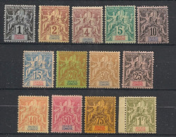 GRANDE COMORE - 1897 - N°YT. 1 à 13 - Type Groupe - Série Complète - Neuf * / MH VF - Nuevos