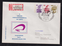 BERLIN 1972 Einschreiben Orts Brief Ganzache National Jugendausstellung Kongresshalle - Storia Postale