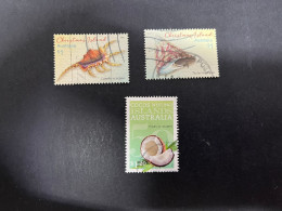 3-12-2023 (stamp) Used Seashell Stamp / Coquillage  = 3 Stamps (Australia) - Crustaceans