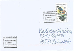 Envelope 1078 Czech Republic Crow Family Circulated, Folded - Aviron