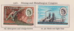 RHODESIA  AND NYASALAND - 1961 Mining Set  Hinged Mint - Rodesia & Nyasaland (1954-1963)