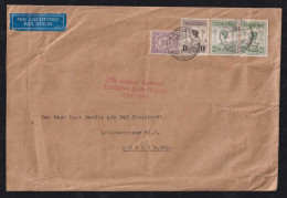 Dutch Indies 1935 Big Size Airmail Cover BATAVIA X BERLIN Germany Via Flughafen Halle Leipzig Schkeuditz - Nederlands-Indië