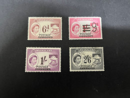 3-12-2023 (stamp) Nyasiland = 4 Stamps (3 Mint + 1 Used) - Nyassaland (1907-1953)