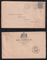 Irland Eire 1923 Cover 3P  DUBLIN X Dutch CURACAO Perfin W.& R. JACOB Biscuit - Brieven En Documenten