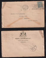 Irland Eire 1923 Cover 3P  DUBLIN X Dutch CURACAO Perfin W.& R. JACOB Biscuit - Cartas