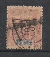 MADAGASCAR - 1899 - N°YT. 38 - Type Groupe 50c Rose - Surcharge Taxe - Oblitéré / Used - Portomarken