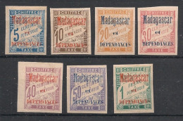 MADAGASCAR - 1896 - Taxe TT N°YT. 1 à 7 - Type Duval - Série Complète - Neuf * / MH VF - Strafport