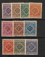 MADAGASCAR - 1947 - Taxe TT N°YT. 31 à 40 - Série Complète - Neuf * / MH VF - Timbres-taxe