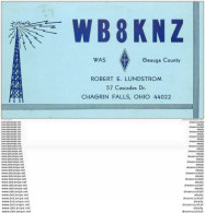 CARTE RADIO QSL. Chagrin Falls Ohio 1972 - Radio Amateur