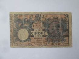 Rare! Italy 5 Lire 1904 Banknote See Pictures - Italië– 5 Lire