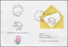 Schweiz 125 Jahre Weltpostverein & UPU-Symbol, Schmuck-Brief SSt Bern 5.5.1999 - U.P.U.