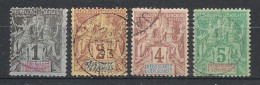 DIEGO SUAREZ - 1892 - N°YT. 25 à 28 - Type Groupe - 4 Valeurs Du 1c Au 5c - Oblitéré / Used - Used Stamps