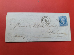 Napoléon 20ct Sur Lettre Avec Texte De Gaillon Pour Valognes En 1867 - Ref  2822 - 1849-1876: Klassik