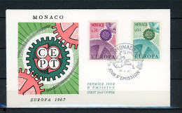 AX2-3 Monaco Europa Cept 1967 FDC 1er Jour N° 729 + 730  A Saisir !!! - 1967