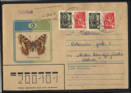 RUSSIA USSR Stationery USED ESTONIA  AMBL 1211 TALLINN Insects Fauna Butterfly - Non Classificati