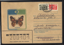 RUSSIA USSR Stationery USED ESTONIA  AMBL 1212 TARTU Insects Fauna Butterfly - Zonder Classificatie