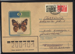RUSSIA USSR Stationery USED ESTONIA  AMBL 1212 TARTU Insects Fauna Butterfly - Unclassified