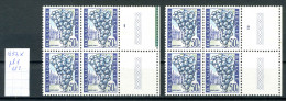 BELGIQUE    N° 1353 Pl 1 Et 2 Xx   Dans 2 Blocs De 4 - 1961-1970