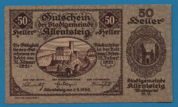 AUSTRIA ALLENTSTEIG N.Ö. Marktgemeinde 50 HELLER 01/05/1920 Ref # FS 20a - Oesterreich