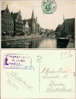 Gent Ghent (Gand) Kanal Mit Booten Und Booten - Fachwerkhäuser Am Kanal 1933 - Autres & Non Classés
