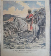 1898 Revue " LE PETIT JOURNAL " LE NÉGUS MÉNÉLIK À LA BATAILLE D'AOUA - 1850 - 1899