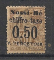 NOSSI-BE - 1891 - Taxe TT N°YT. 3 - Type Alphée Dubois 50c Sur 30c Brun - Oblitéré / Used - Gebraucht