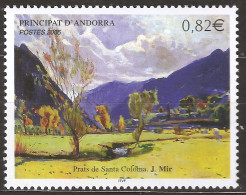 Andorre Français 2005 N° 615 ** Art, Tableau, Prés De Santa Coloma, Peintre, Joaquín Mir Trinxet Lac Rivière Gran Valida - Neufs