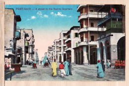 01849 / Egypt SUEZ PORT-SAÏD A Street In The Native Quarters 1910s Litho Color CAIRO POST CARD TRUST 485 Egypte Agypten - Port Said