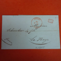 LETTRE BELGIQUE TOURNAI POUR LA HAYE 1845 CACHET PD ROUGE - 1830-1849 (Belgica Independiente)