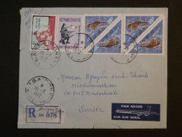 DF19  VIETNAM GONG HOA  BELLE LETTRE RECO   1972  SAIGON A  NIEDERLASLI SUISSE+BLOC DE 4 TP  +AFF INTERESSANT+++ - Vietnam